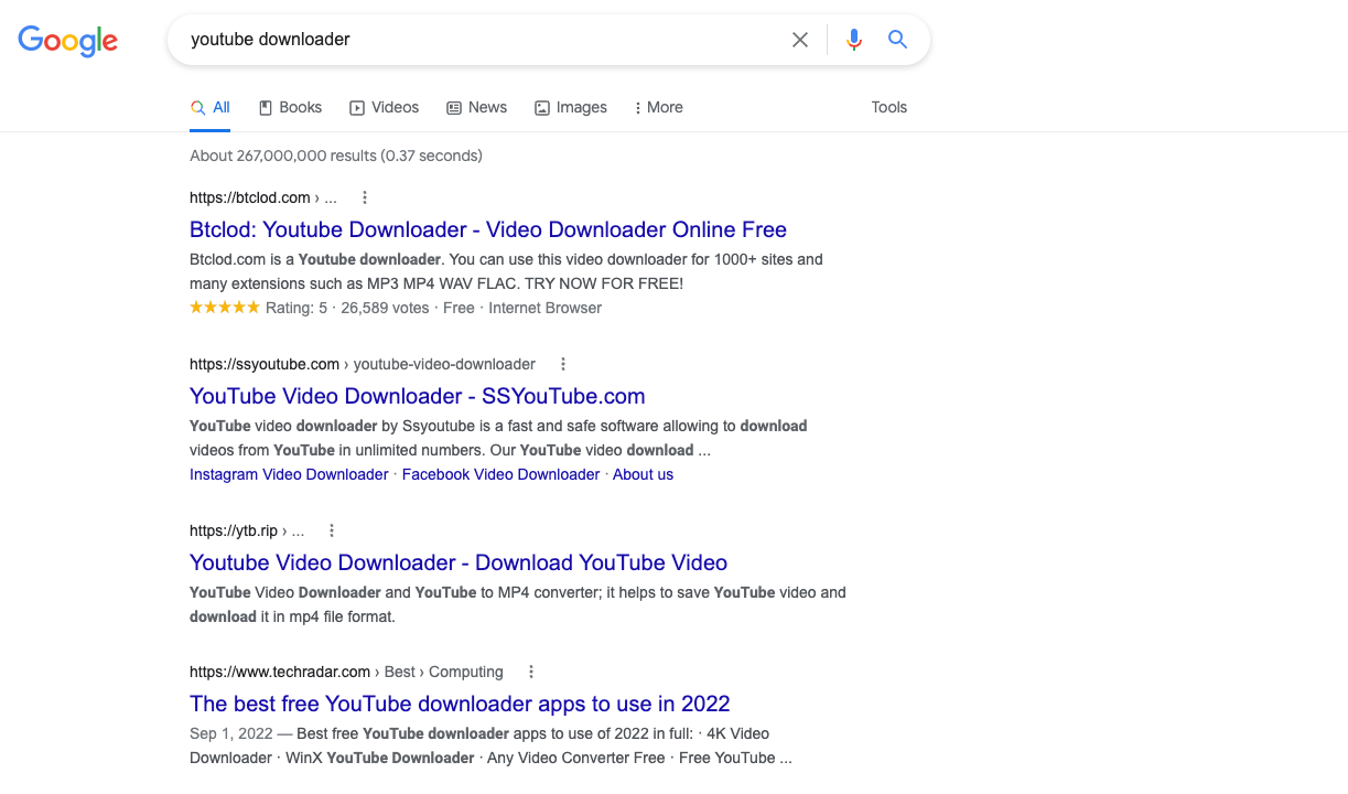 Google removed our website from search because it uses youtube-dl