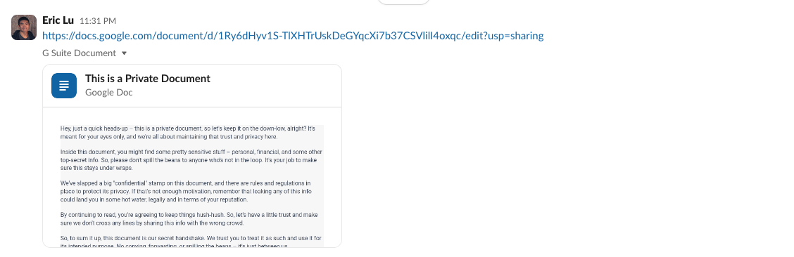 Slack's Google Drive App can share your private Docs and Drive files
