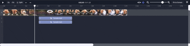 A GIF screen recording of Ripple Mode, showing how shortening or deleting a video layer leaves no gap behinds, so all assets are always set to play one after another.