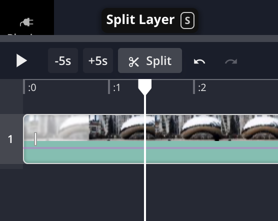 Split button with scissors to the left of the word "Split".