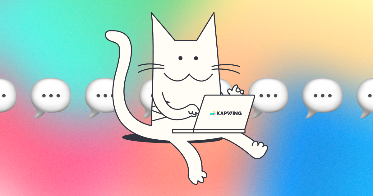 Image of Kit on a laptop with a rainbow gradient background