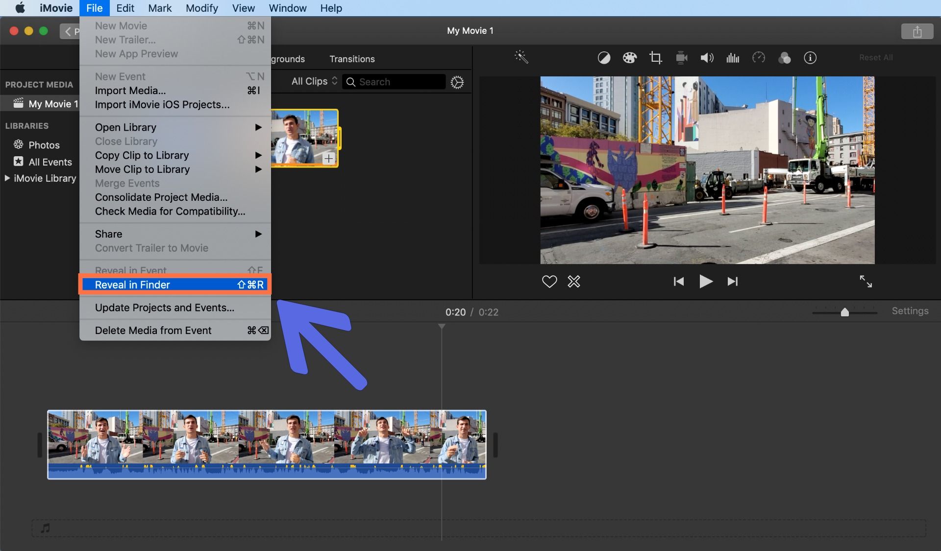 imovie cut clip