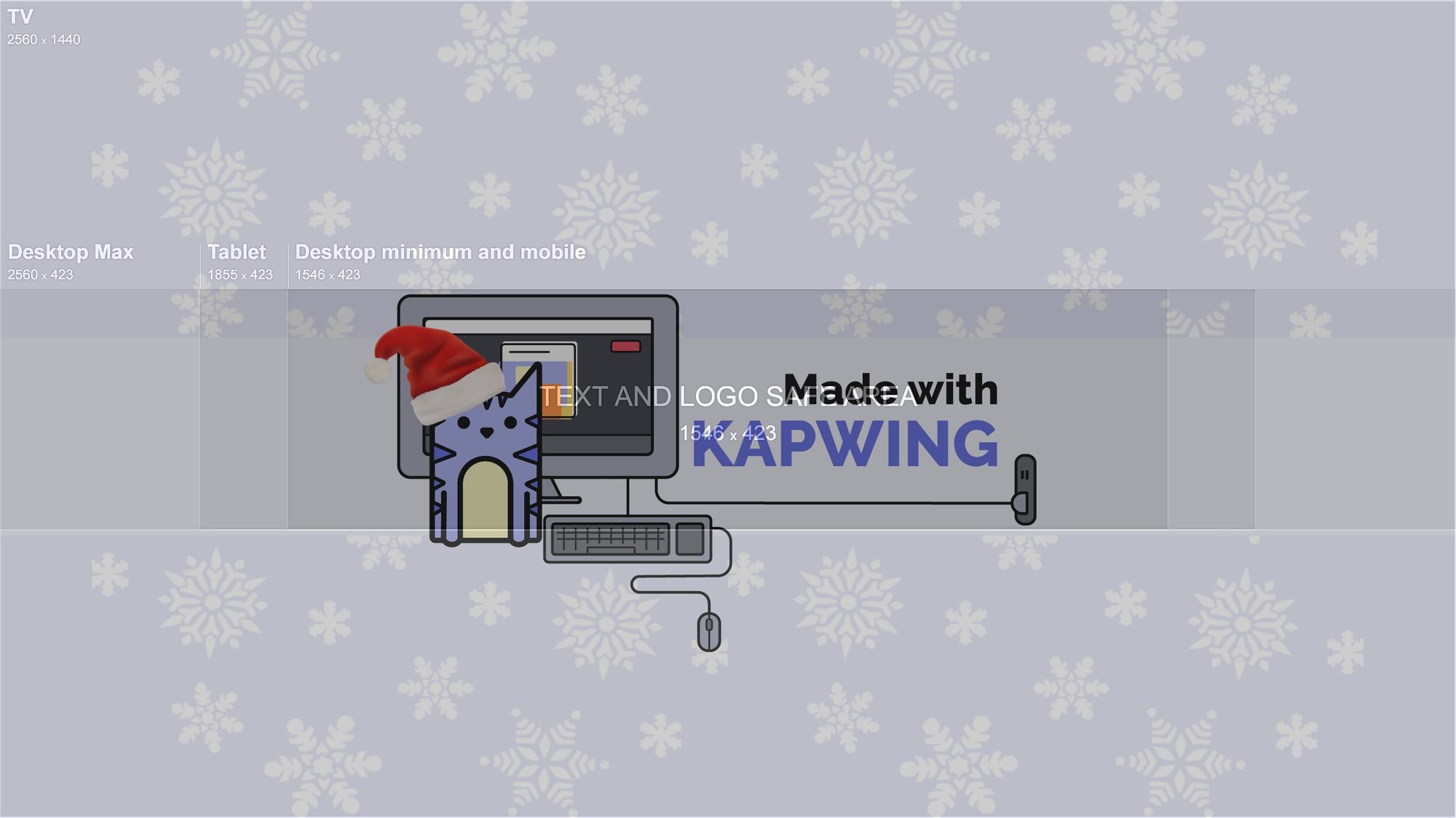 A screenshot of Kapwing's YouTube channel art template. 