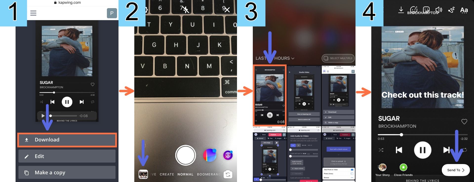 how to add to your insta story on laptop