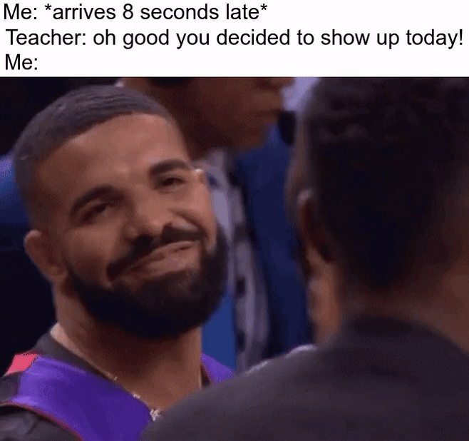 The Smug Drake GIF meme. 