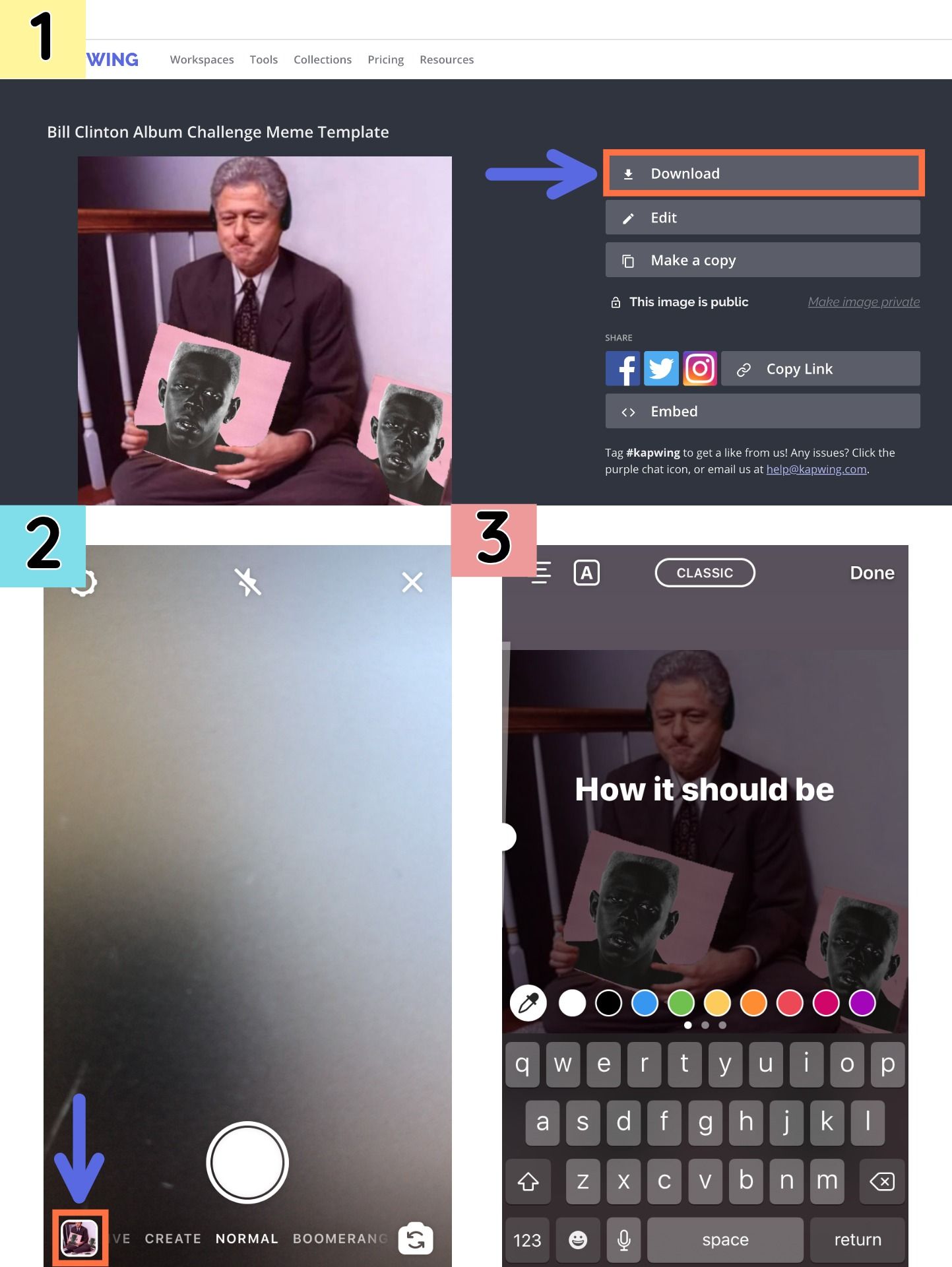 How to Make the Bill Clinton Album Instagram Challenge