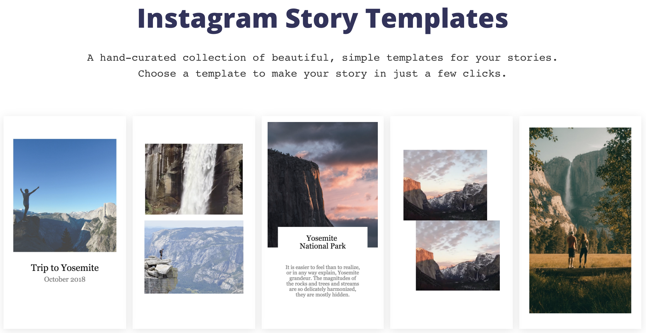 A screenshot of the Kapwing Instagram Story Templates page.