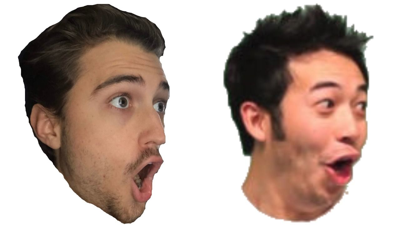 Screenshots of the PogChamp emote and the author's variant. 