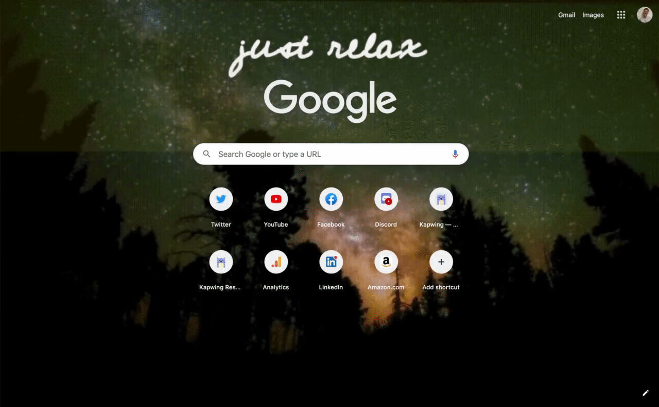 Google Chrome Homepage Background a GIF