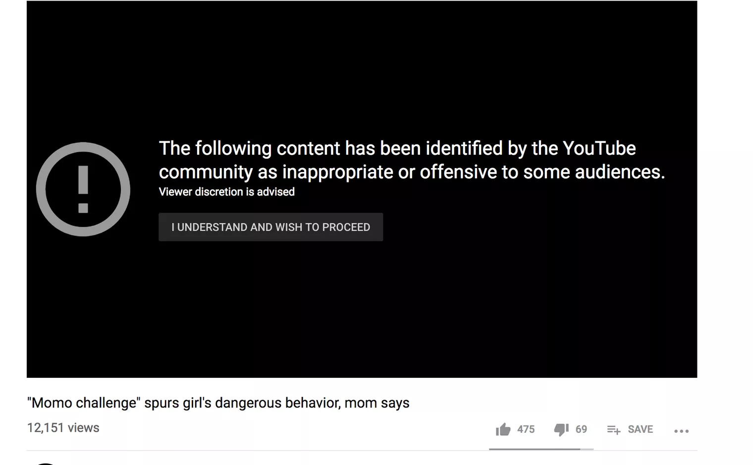 Youtube content warning