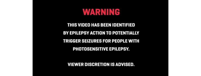 "Viewer discretion advised" warning on a movie trailer