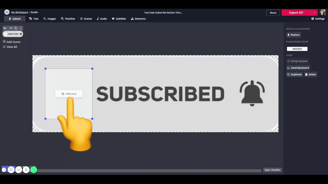 How To Make A Subscribe Gif For Your Youtube Channel Learn how to create a subscribe button animation in filmora 9 tutorial | filmora 9 free effects hope that you learn how to create animated gif using ppt. subscribe gif for your youtube channel