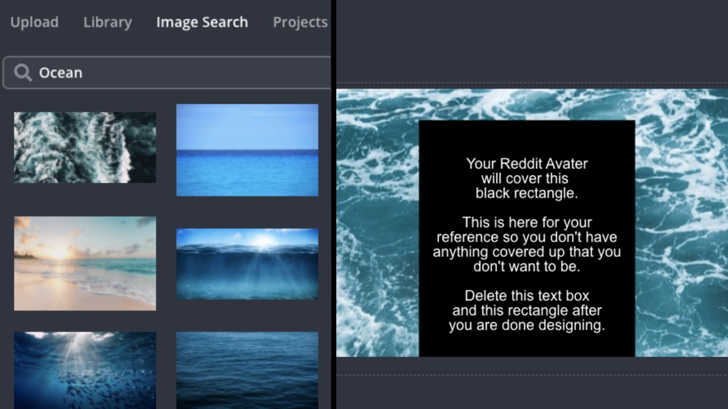 Screenshots showing how to add images to your Reddit profile cover