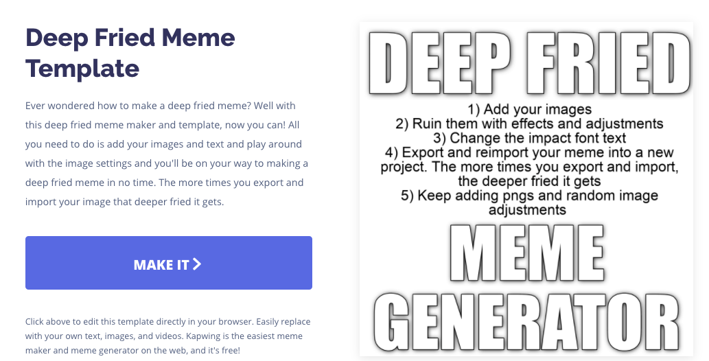 A deep fried meme template