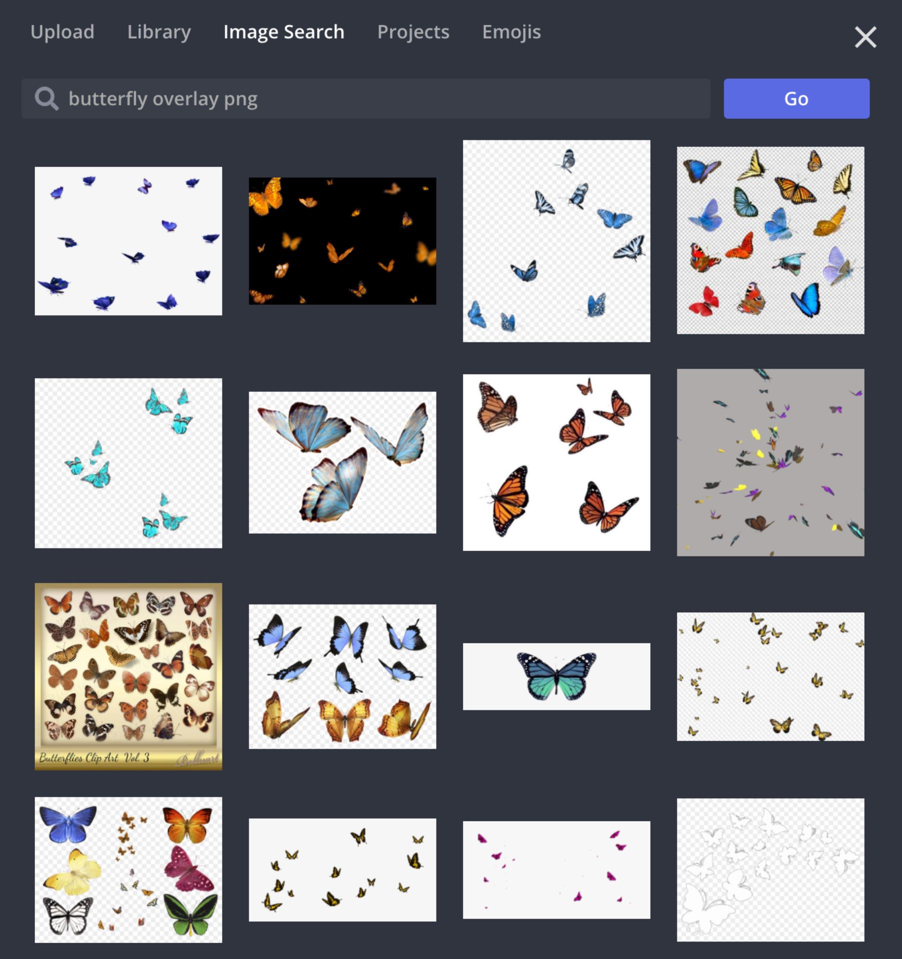 screenshot fo the image search tab in Kapwing Studio