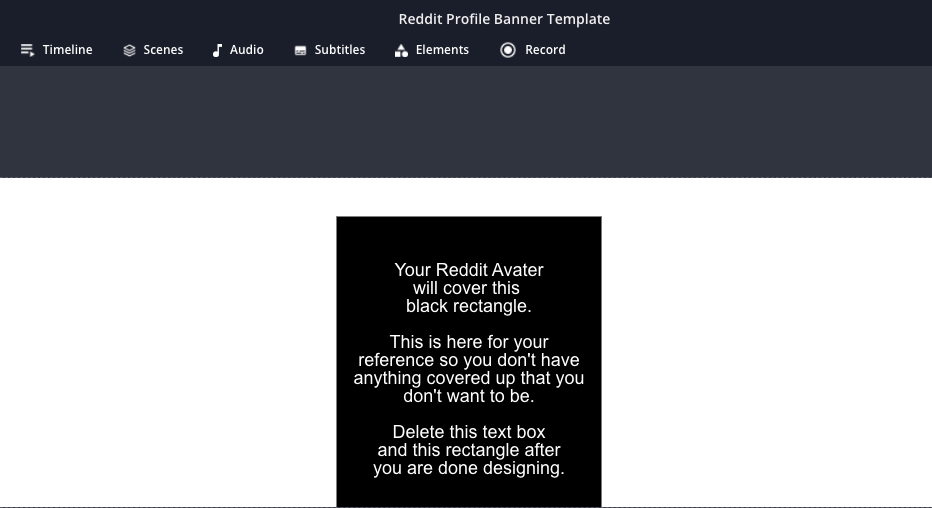 Kapwing's Reddit Profile Banner Template.