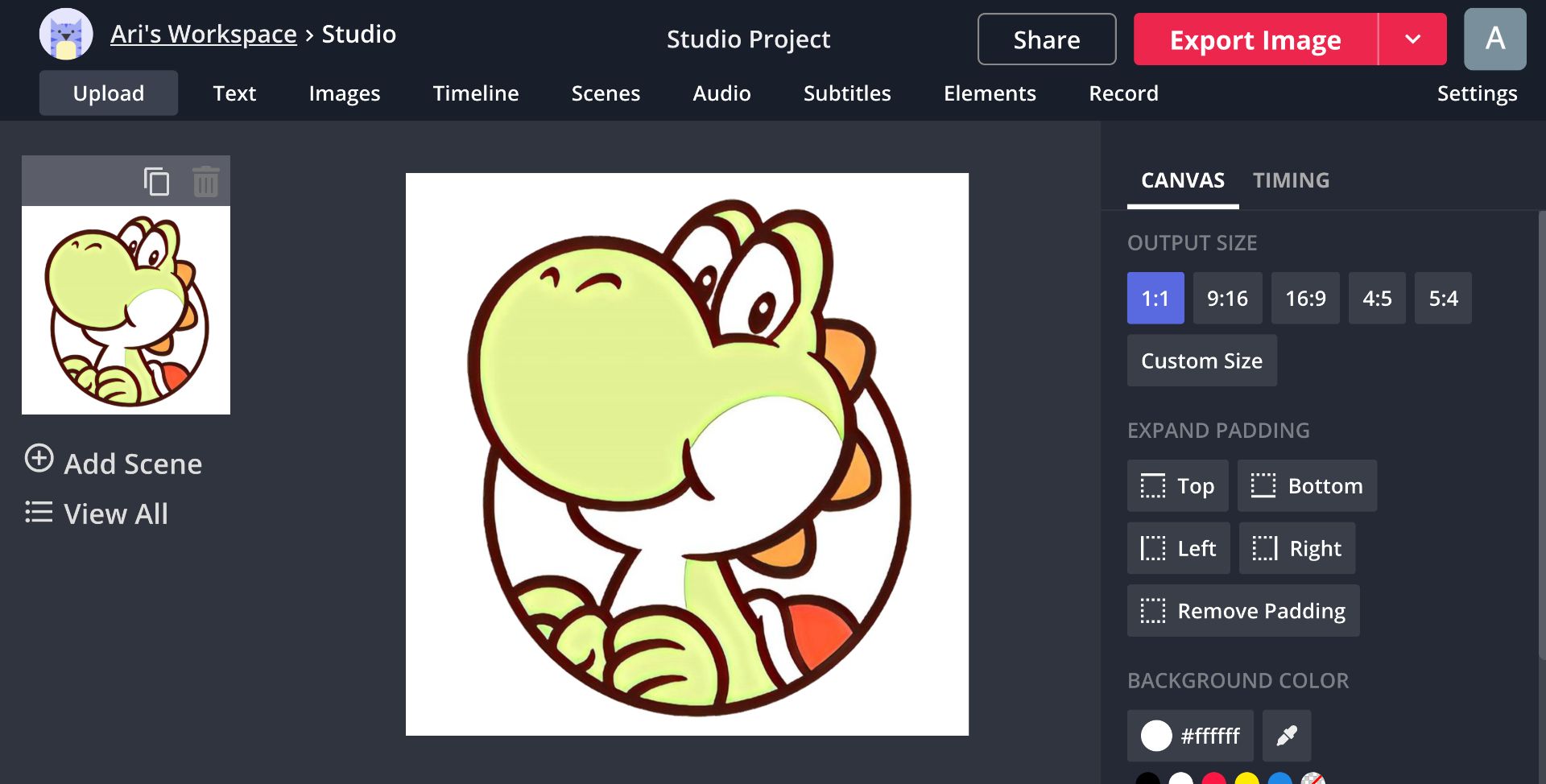 screenshot of Kapwing Studio