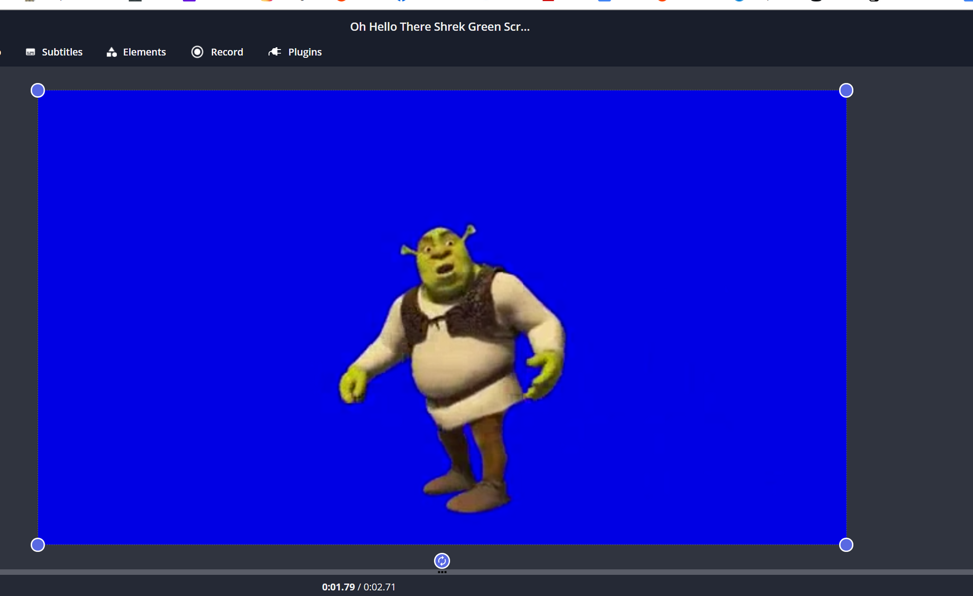 Shrek blue screen for chroma key memes