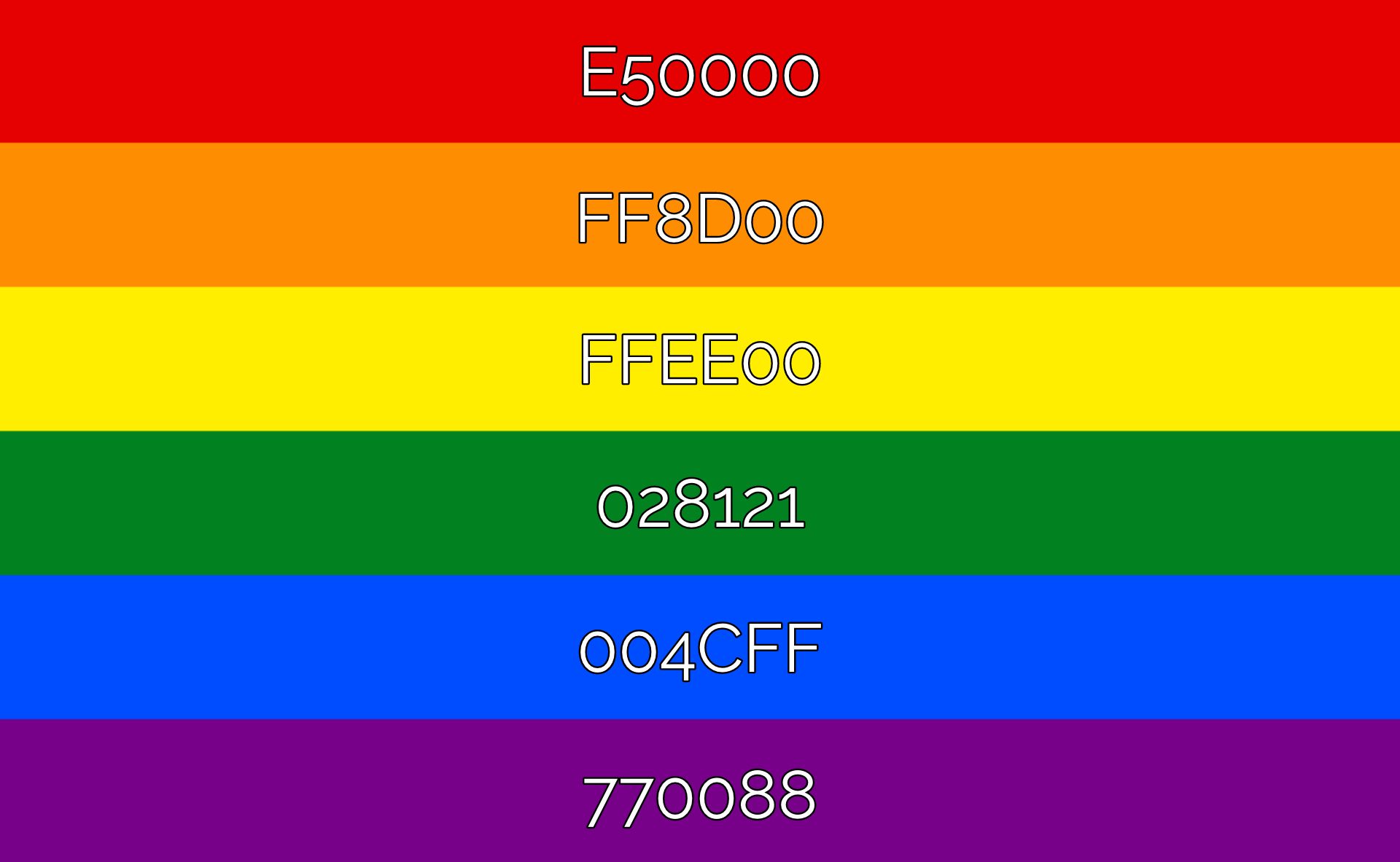 gay pride flag colors in order