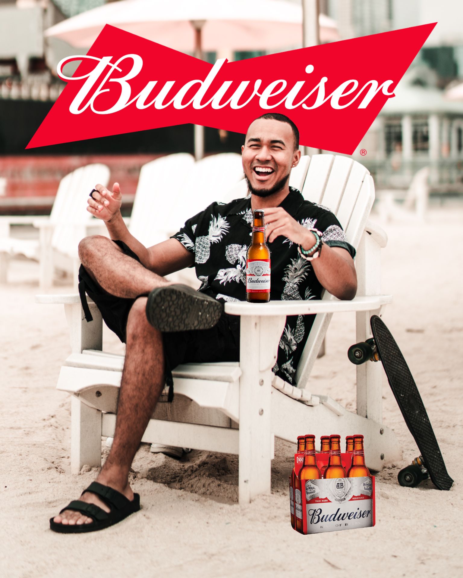 An example of the TikTok Beer Poster trend using the Budweiser brand.