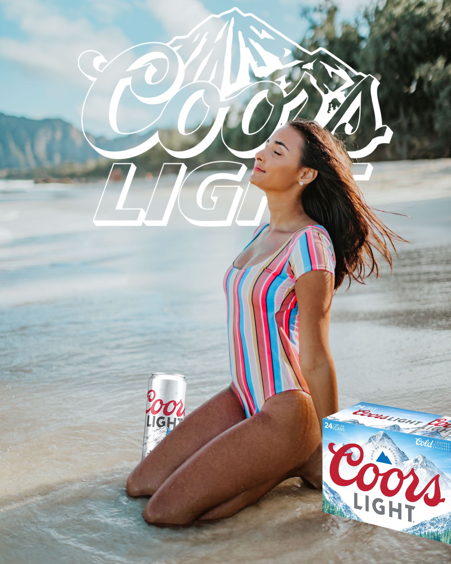 An example of the TikTok Beer Poster trend using the Coors Lite brand.