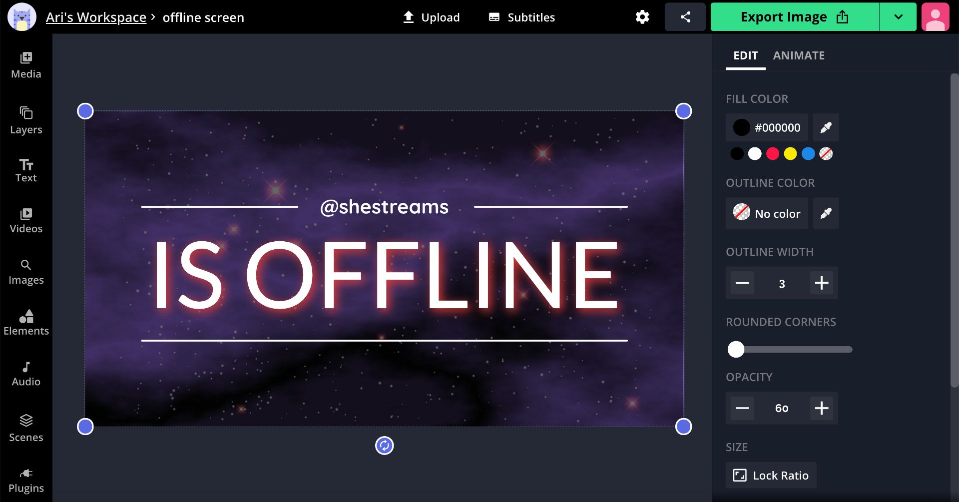 Twitch Youtube Offline Screen Featuring Animated Waves