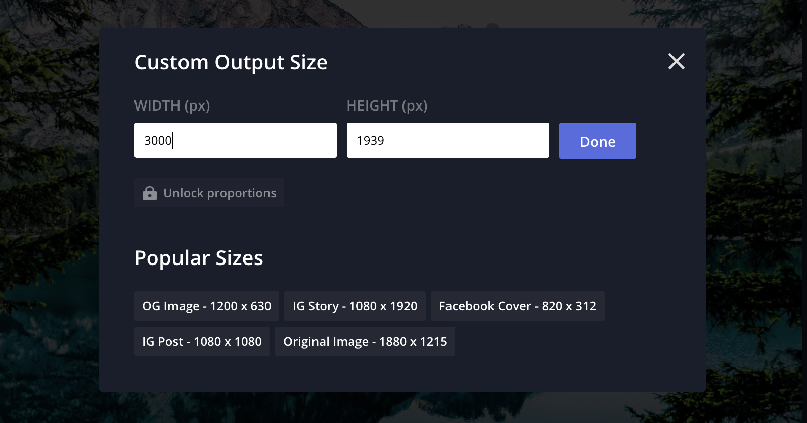 A screenshot showing how to increase output size in the Kapwing Studio. 