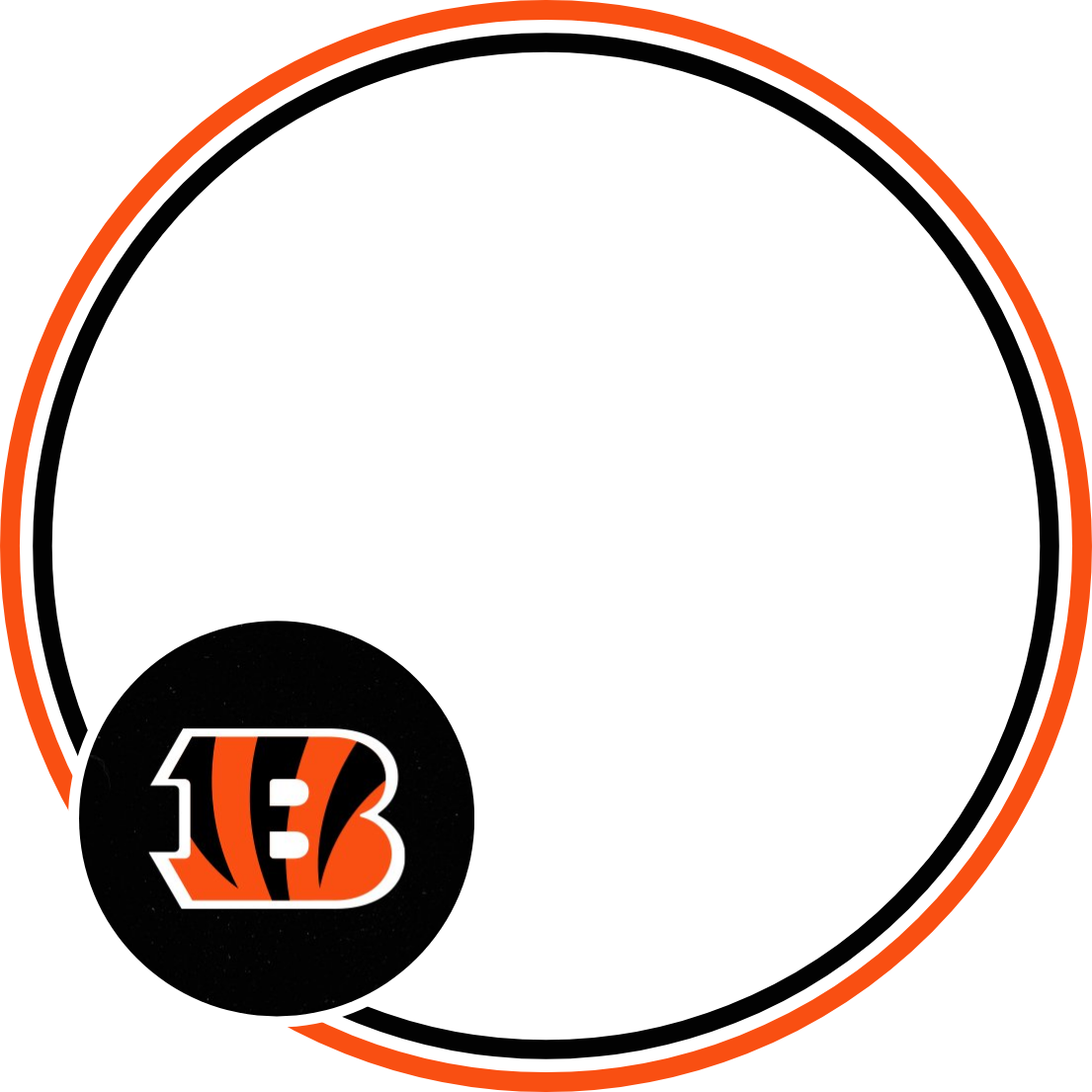 A transparent NFL profile picture frame for the Cincinnati Bengals.