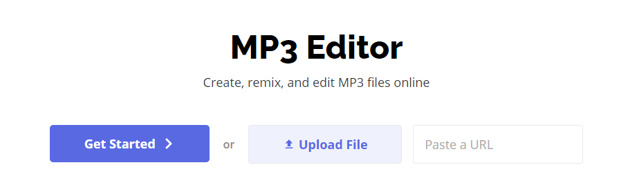 A screenshot displaying the MP3 Editor on the Kapwing website