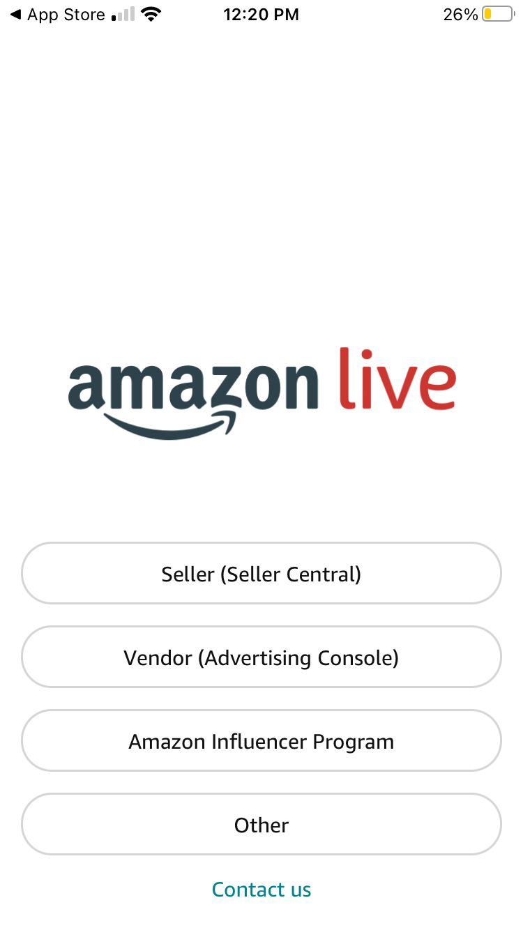 amazon live creators app home screen