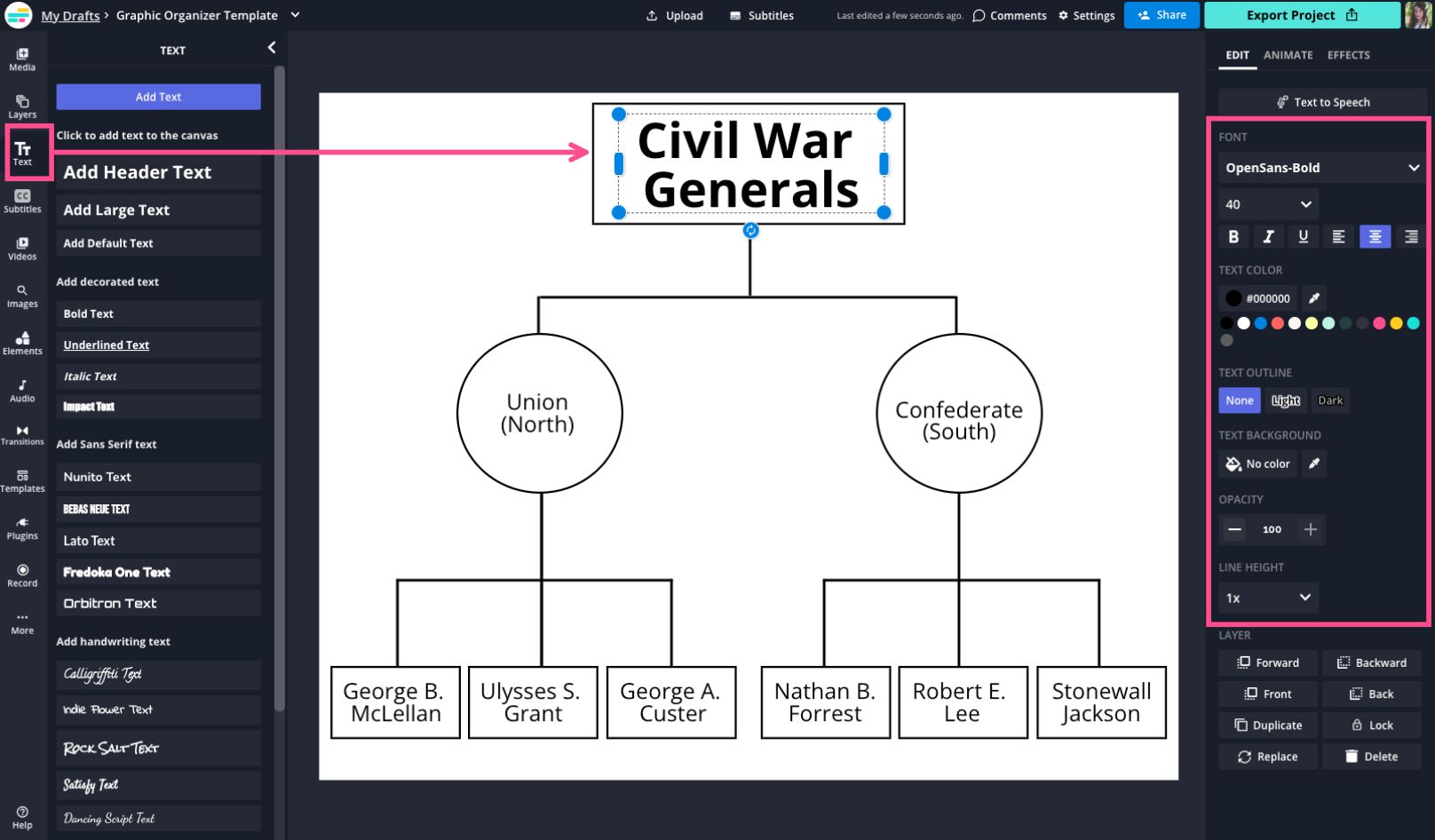 graphic organizer for homework