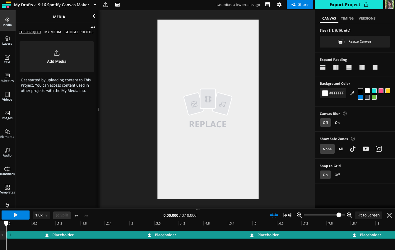 Creating an overlay file for boomerang/video or GIF on Canva for