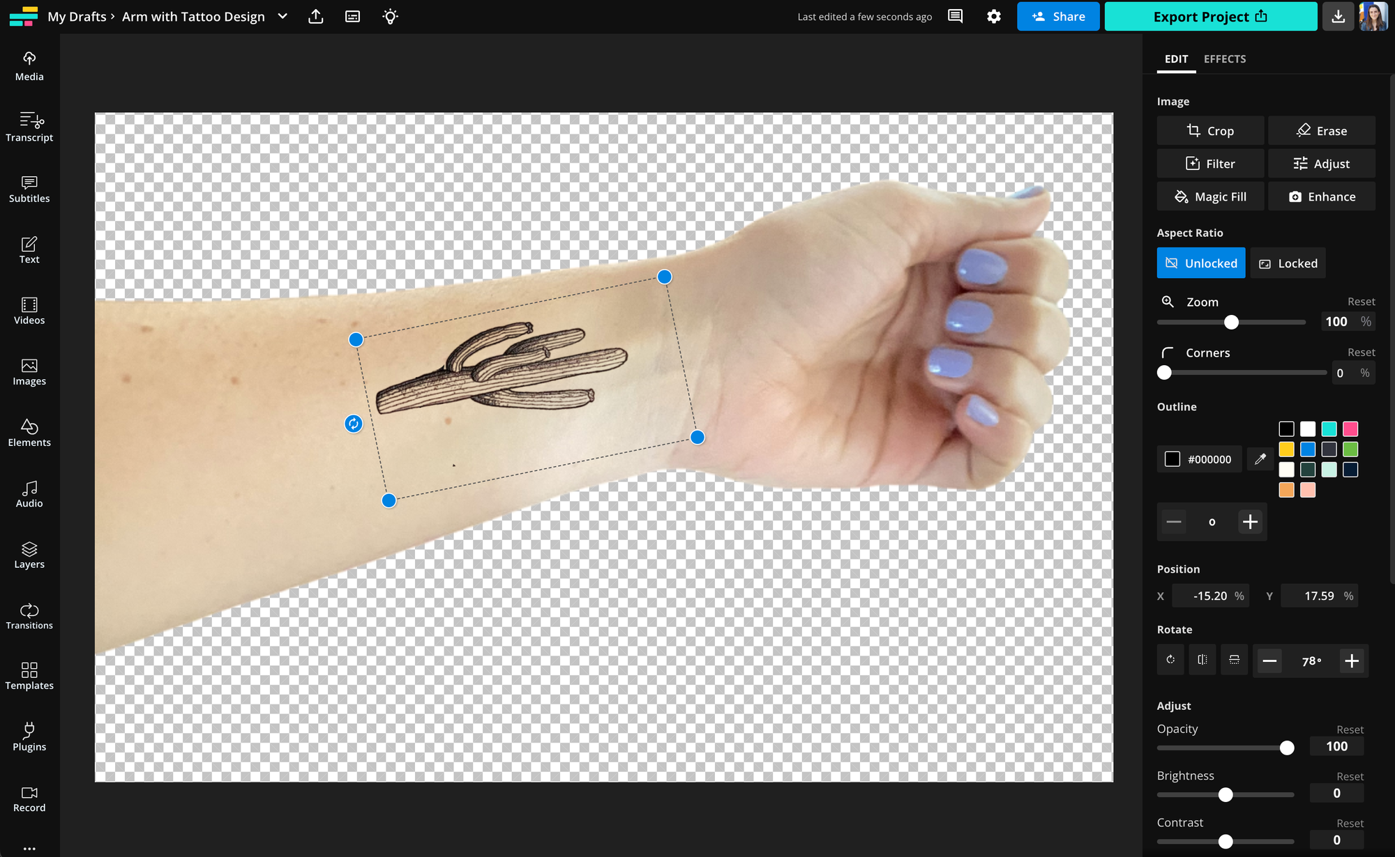 Tattoo design PNG overlay