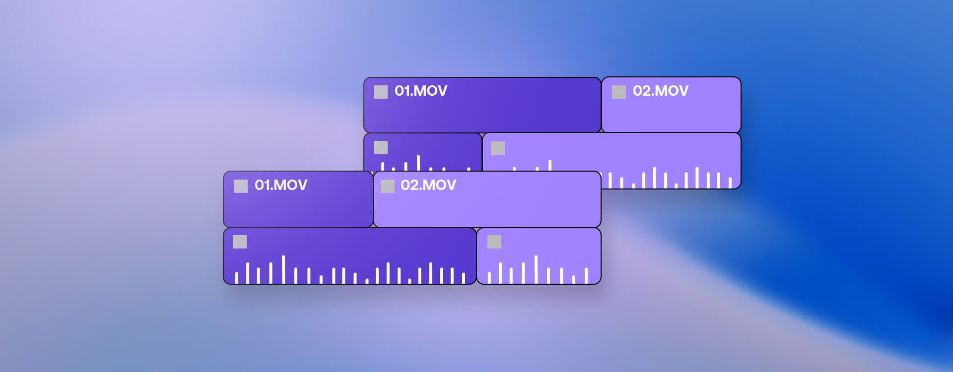 Image showing the difference between an L Cut and J Cut on a video editing timeline.