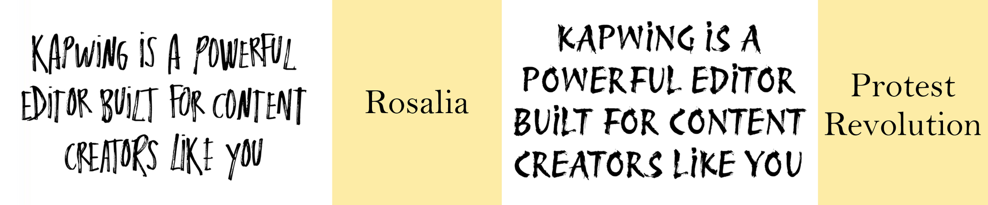 A comparison between the Rosalia Instagram font and its close counterpart Protest Revolution.