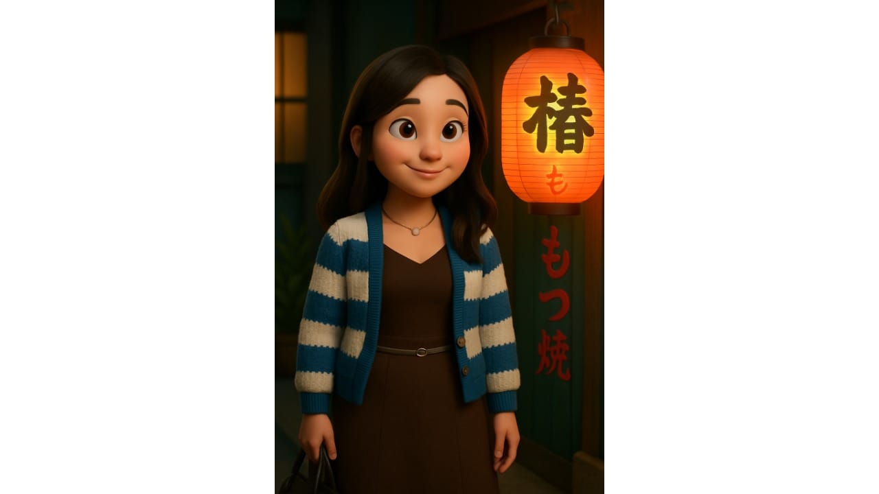 Pixar-style 3D portrait with rounded facial features, expressive eyes, and polished animation lighting.