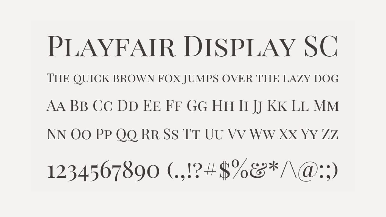 Playfair Display serif font specimen with high-contrast letterforms for elegant Valentine’s Day designs
