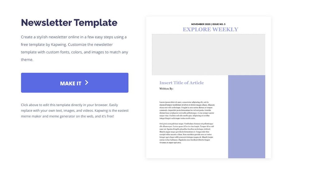 download newsletter template free