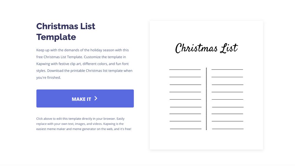 Christmas list template printable carol How to Create a Christmas List Online (Free Template)