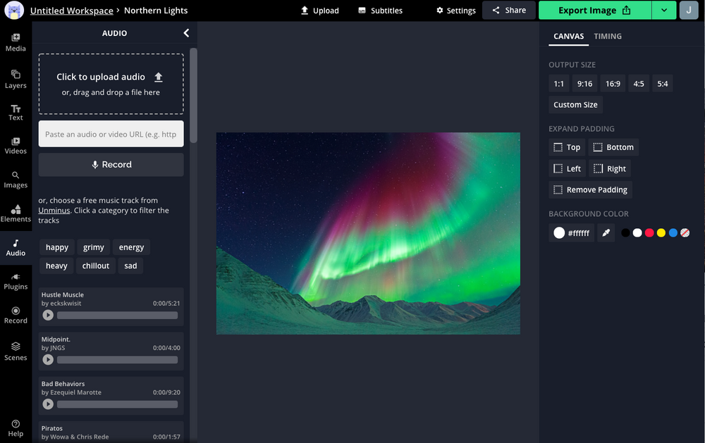 Add Music to Photos Using Kapwing