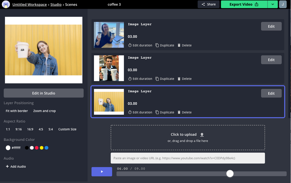 Add Music to Photos Using Kapwing