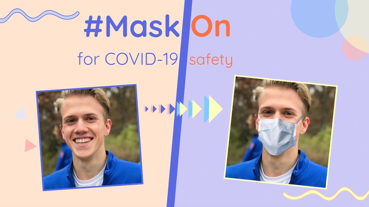 People have been adding masks to their profile pics to promote COVID-19 safety – Get your #MaskOn with this template!