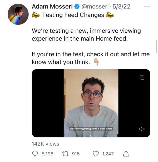 Videobotschaft von Instagram-CEO Adam Mosseri