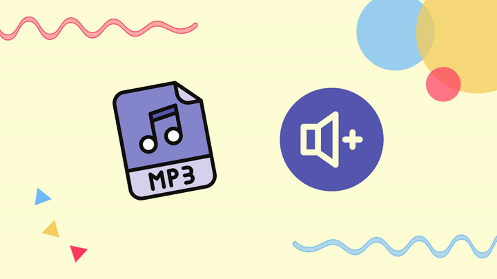 An image showing an mp3 file and how to increase volum