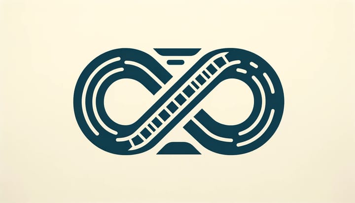 Illustration that shows a treadmill in the shape of the infinity symbol.