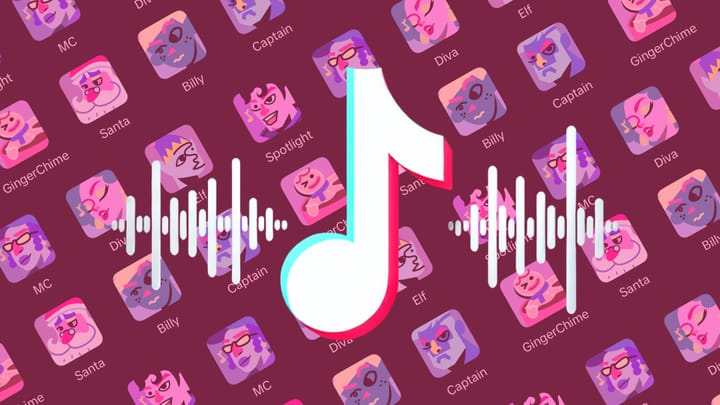 Graphic that shows a variety of TikTok voice over options.